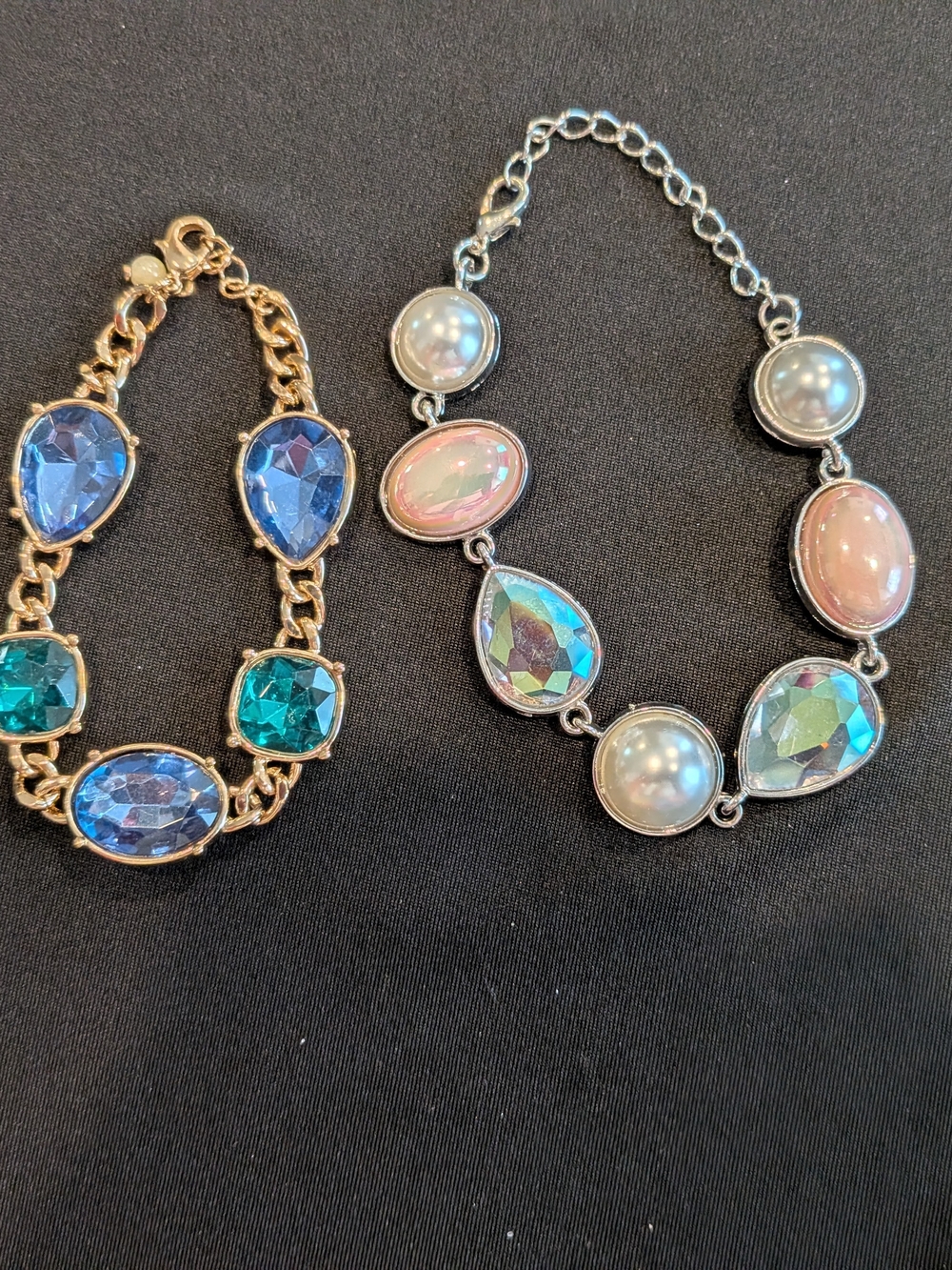 Avon And Paparazzi Elegant Teardrop and Pearl Bracelet Set - Blue, Teal & Pink